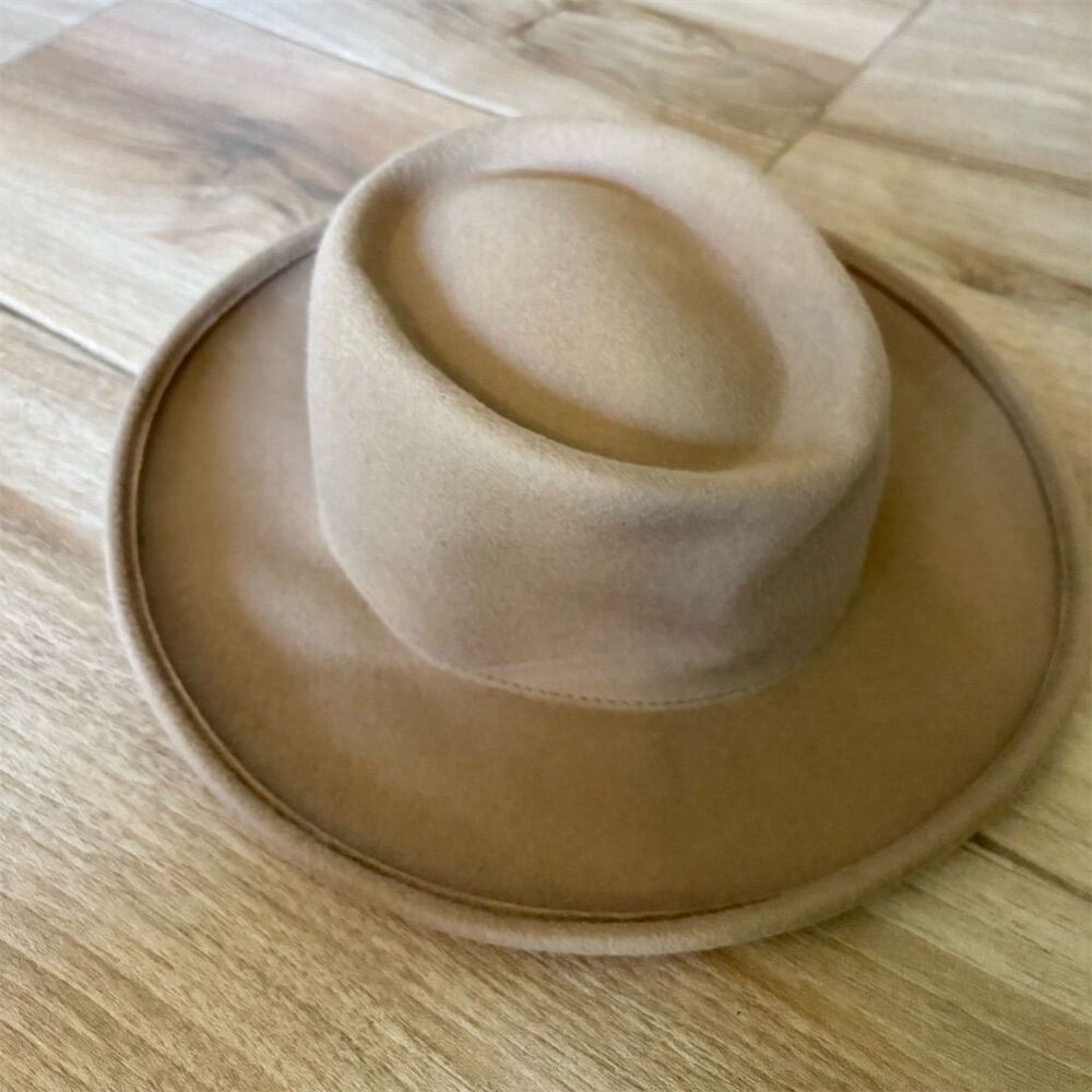 Clyde Unisex Gambler Hat Brown Wide Brim Wool Fall Casual One Size